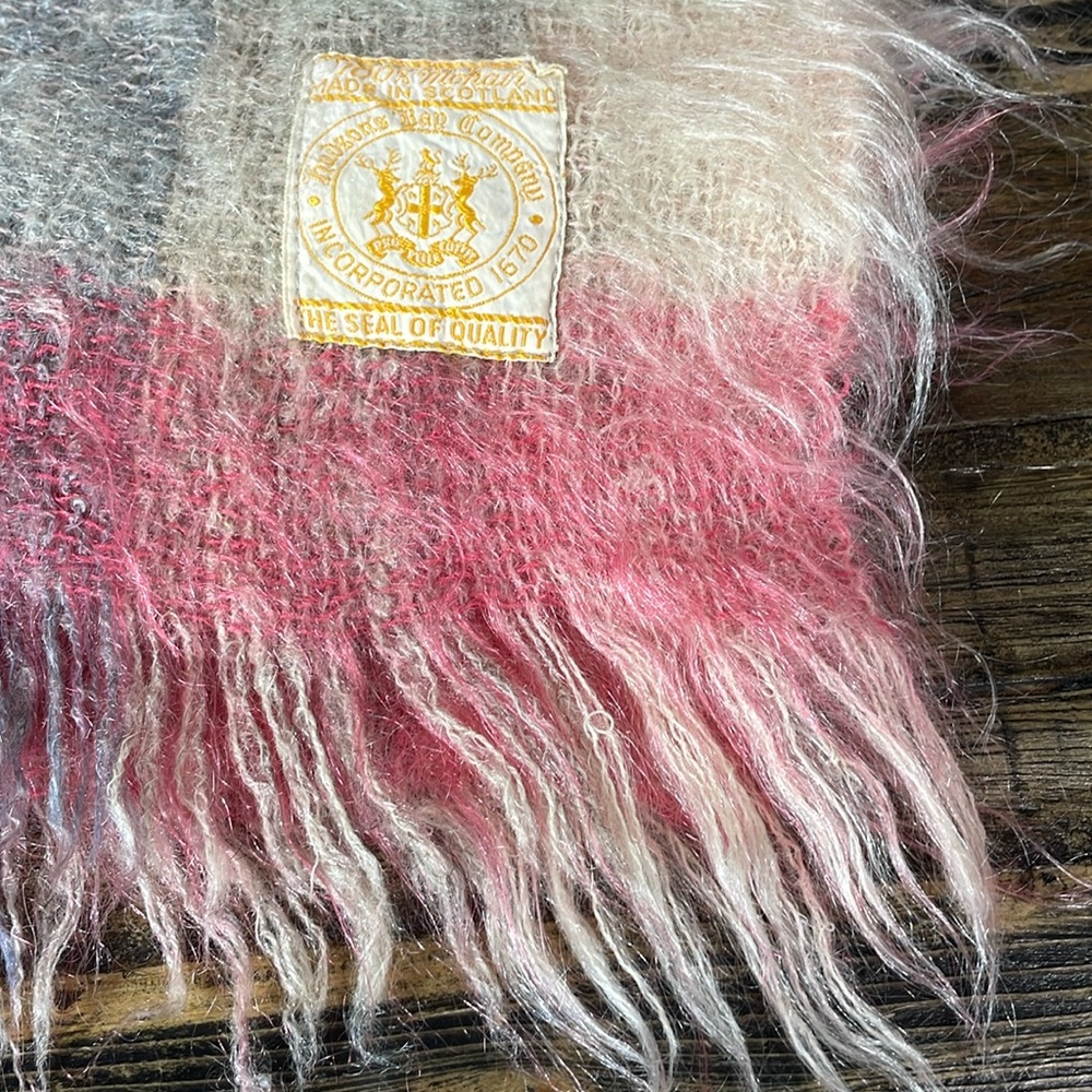 Hudson Bay vintage 100% mohair made in Scotland scarf/shawl RARE AND BEAUTIFU!